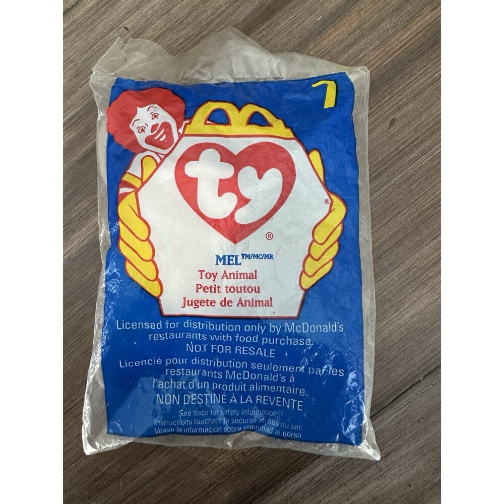 McDonald’s Beanie Baby Mel 1983/1998 Error Rare Vintage New In Sealed Bag Mint